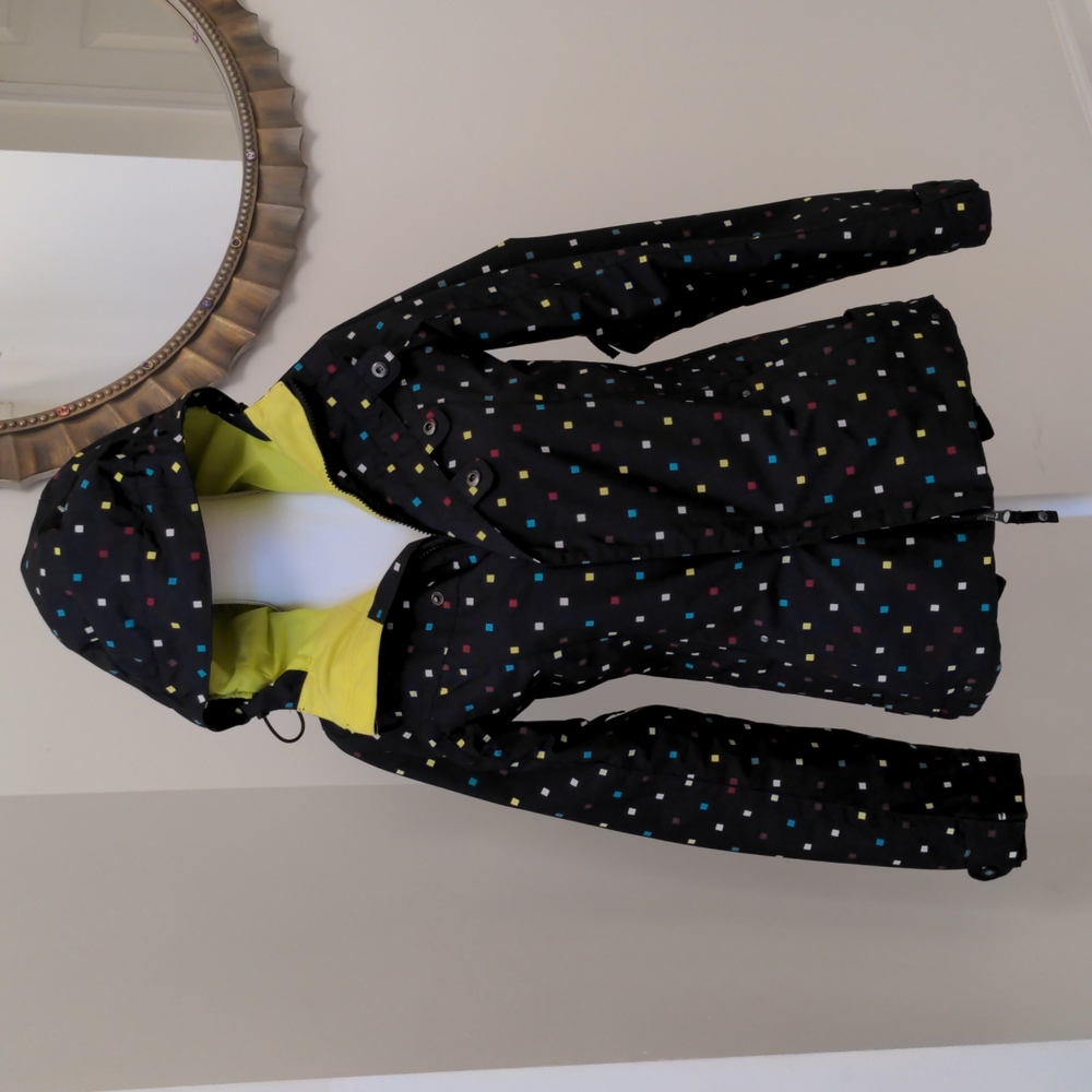 Extra small mostly black with colorful squares Burton waterproof coat